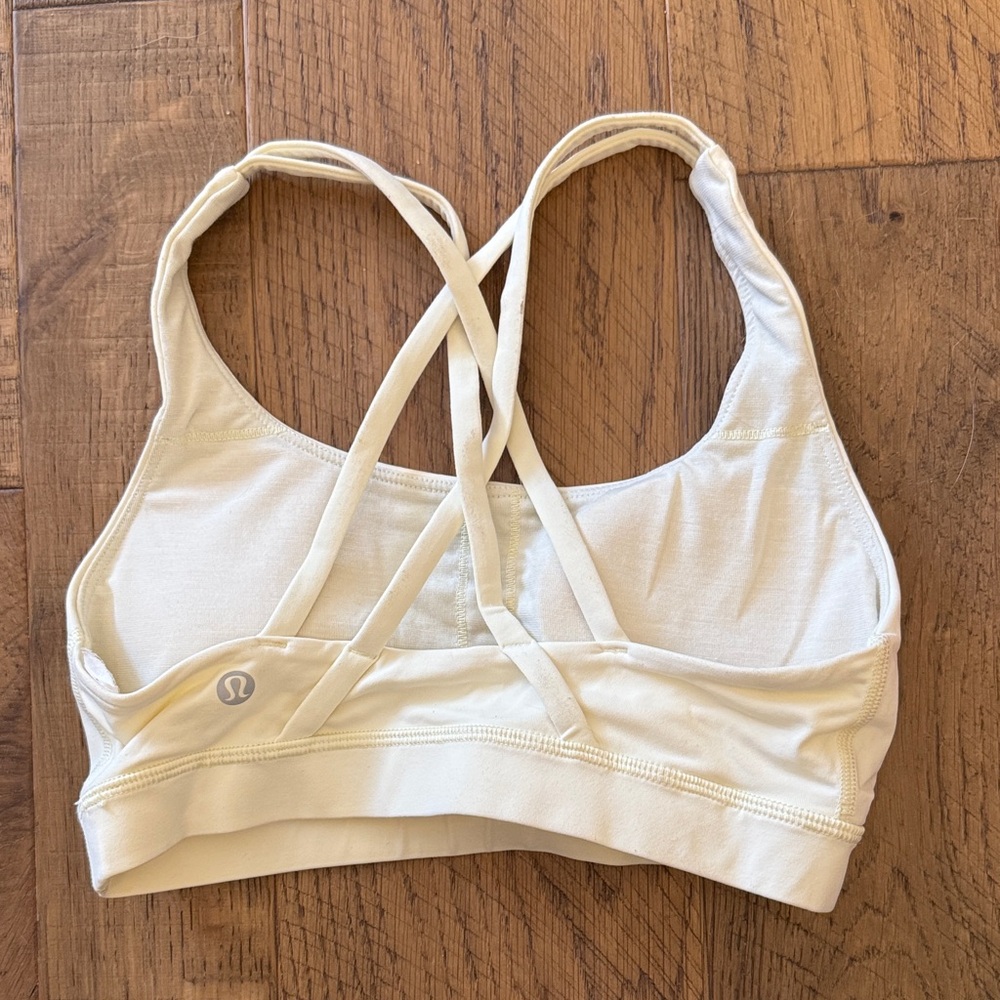 Lululemon sports bra in cream /yellow SIZE UNKNOWN seems to be able a 2 or 4 - Picture 2 of 2